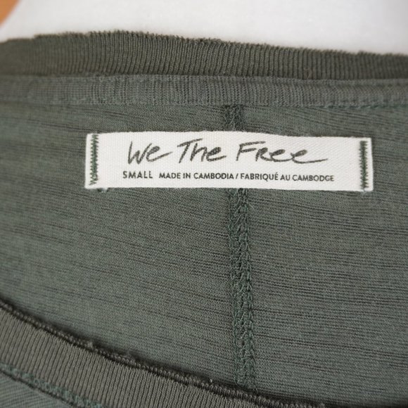 We The Free Green Oversized Cropped T-Shirt Top Size Small - Picture 7 of 7